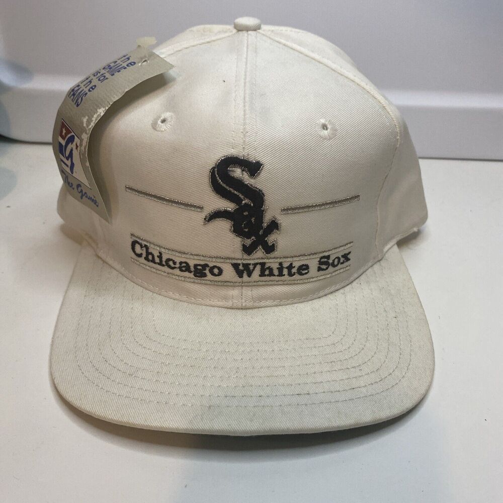 New Vintage Chicago White Sox MLB The Game White Bar Logo Snapback Hat Cap 90’s